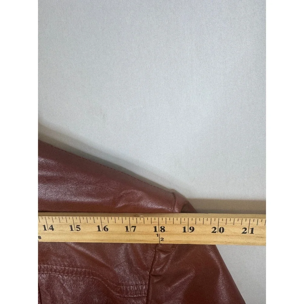 Vintage 70s HBC Baymark  Brown Leather Jacket Pointed Collar 70s Men 44
